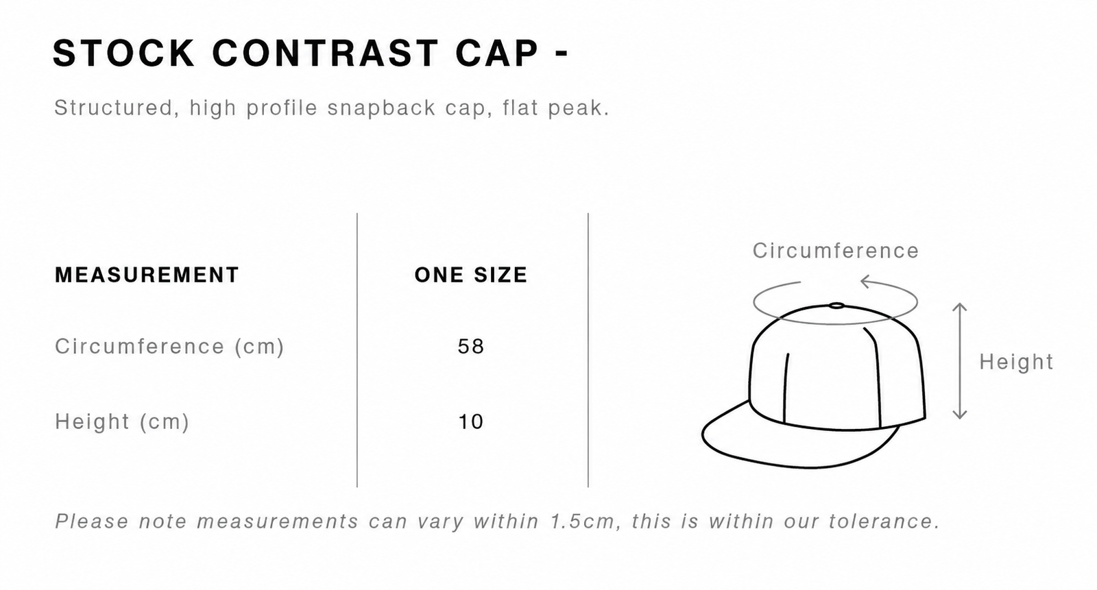 Size guide for Suncebeat 2026 - Stock Contrast Trucker