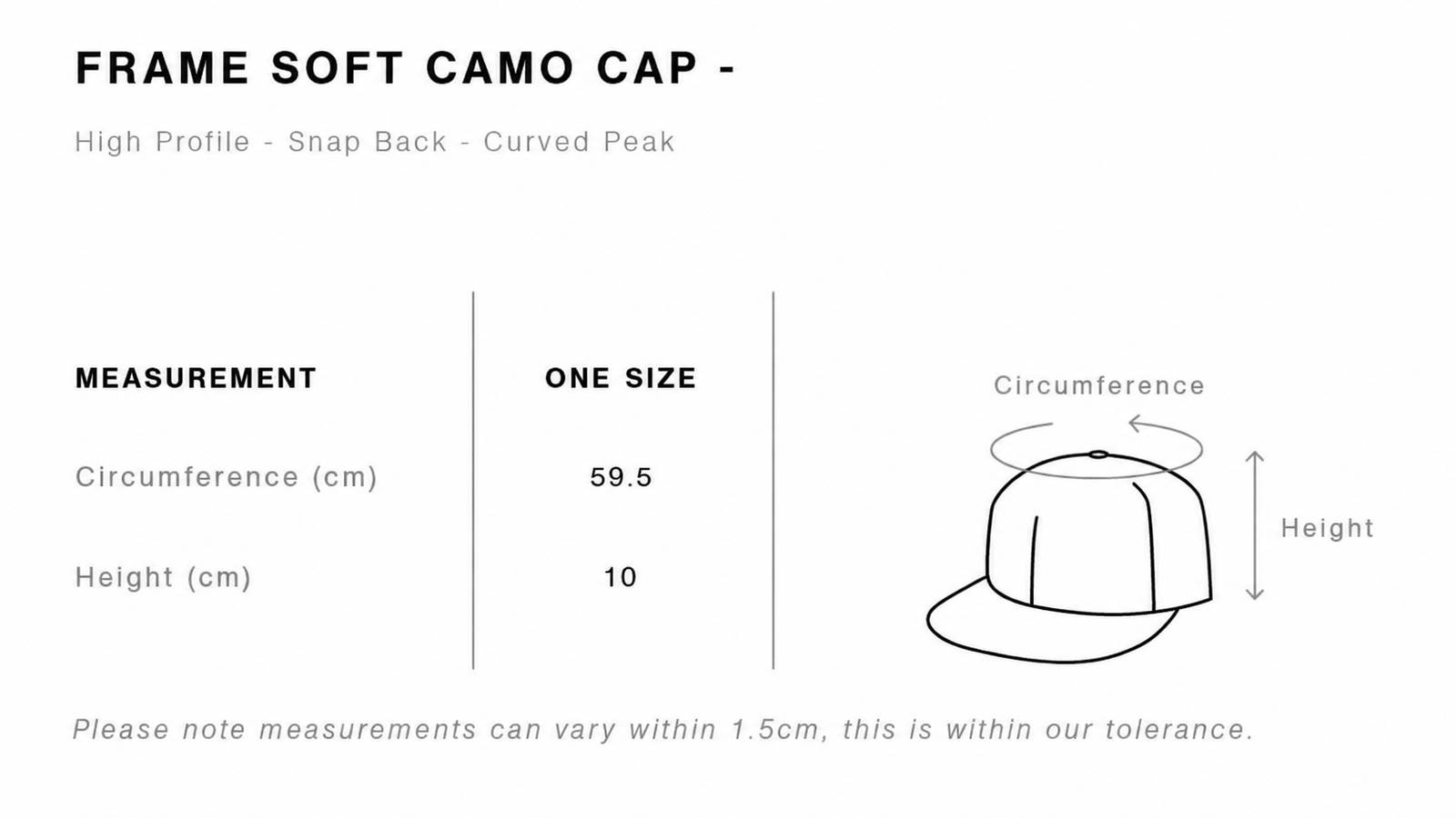 Size guide for Suncebeat 2026 - Soft Camo Cap