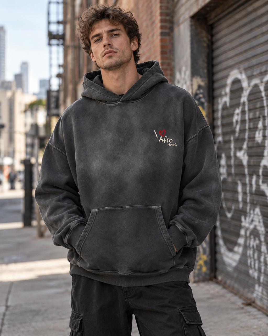 I Love Afro Washed Hoodie